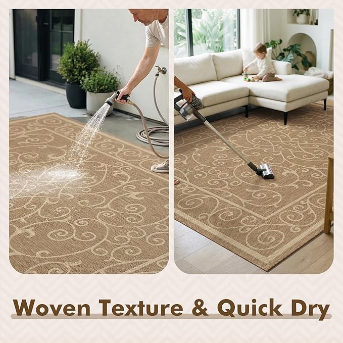 MontVoo-Outdoor Rug-Patio Rug 5x7 ft Polypropylene Indoor Outdoor Rugs Outdoor - Image 4