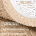 OLANLY 3x3 Machine Washable Small Bedside Rug, Soft Fluffy Shaggy Entryway - Image 7