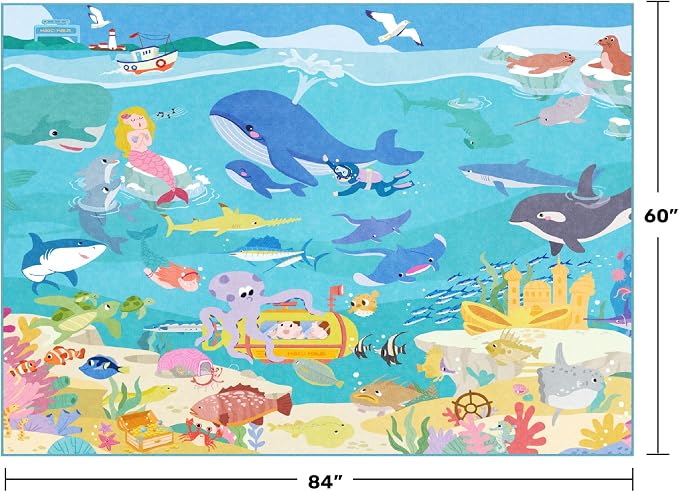 5x7 Ocean Rug for Kids Room – Large Play Mat - Image 2