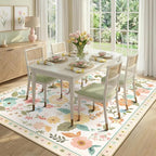 RELEANY Floral 8x10 Area Rugs Washable Print Boho Cute Carpet Non Slip Flower - Image 8