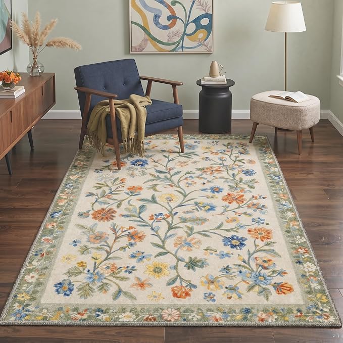 GENIMO Indoor Outdoor Area Rug 5'x7', Machine Washable Rugs - Image 3