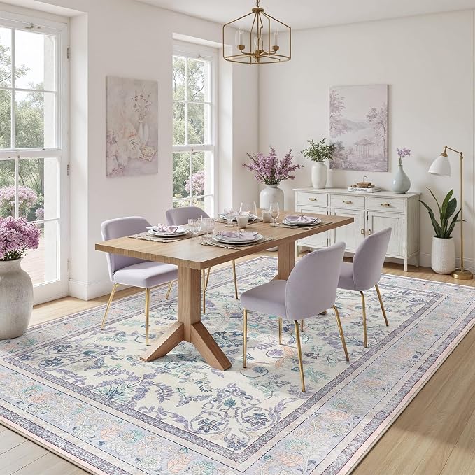 DCX Purple Floral 8x10 Area Rugs - Image 8