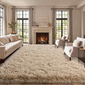 qulint Large Area Rug for Living Room 10x14, Soft Fluffy Tan Area Rug for by QULINT