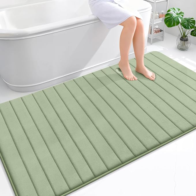 OLANLY Memory Foam Bath Mat 70x46, Super Soft Absorbent Bathroom Rugs, Quick Dry by OLANLY