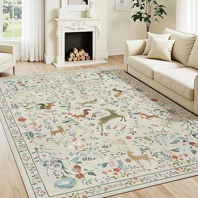 6x9 Area Rugs Washable Rug: Large Boho Living Room Rug Soft Non-Slip Low Pile - Image 2