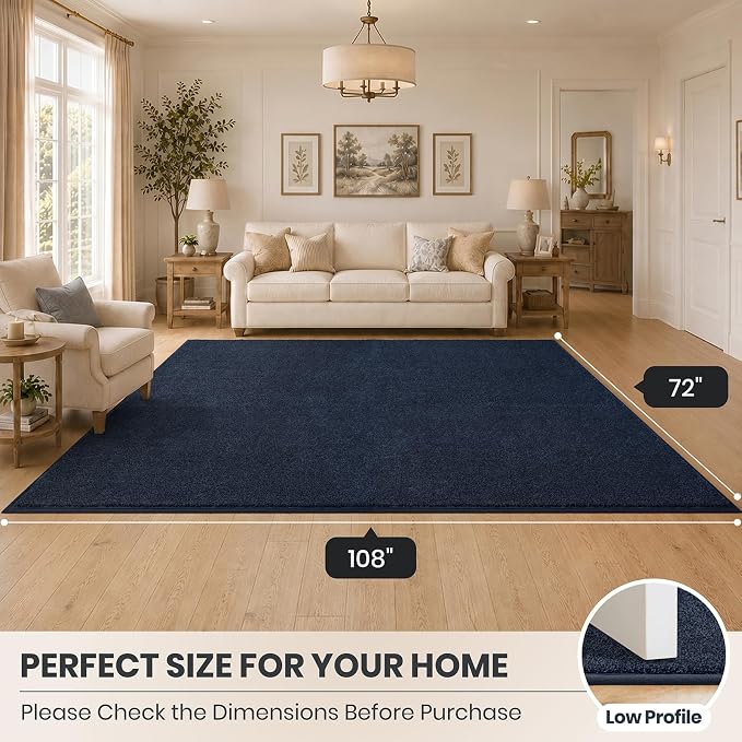 PURRUGS Easy Care Area Rug 6ft x 9ft, Non-Slip Washable Entryway Rug, Stain - Image 8
