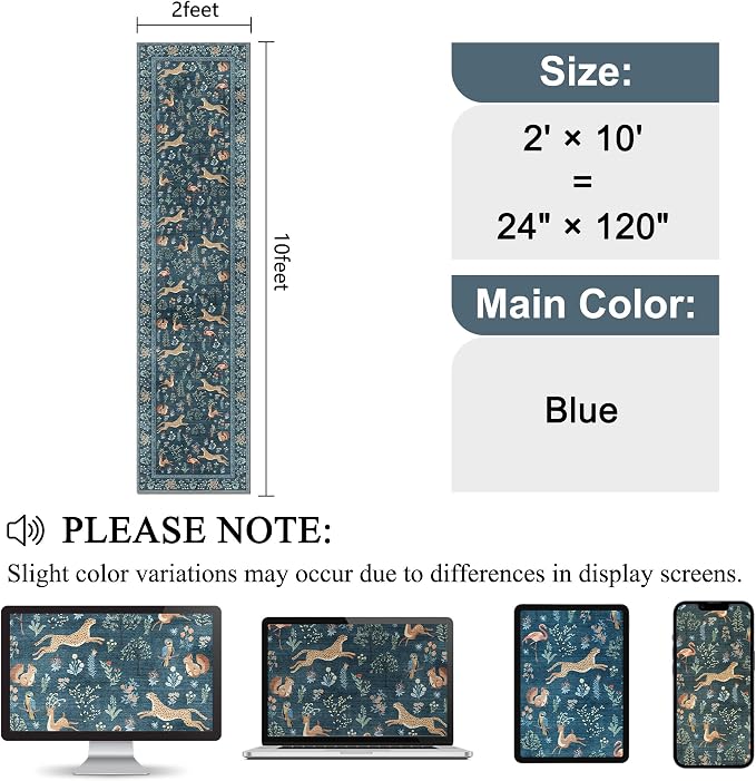DUKINO 2x10 Rug for Hallway, Washable Kitchen Runner Rug - Image 2