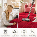 Ophanie Red Rugs for Bedroom Living Room, Fluffy Fuzzy Furry Carpet, Plush Soft - Image 7
