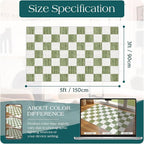 Green White Checkered Entry Rug - Image 6