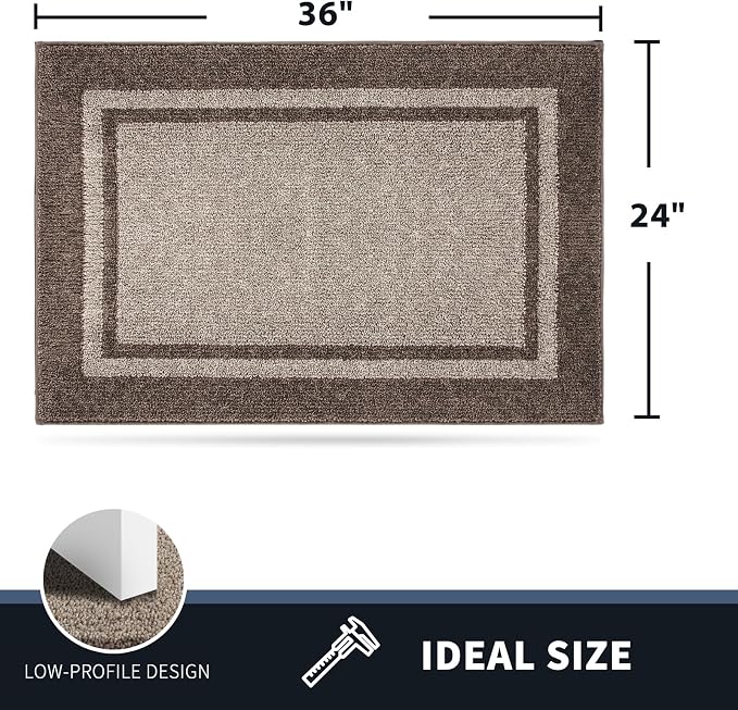 PURRUGS Dirt Trapping Door Mat 24" x 36", Non-Slip Machine Washable Entryway Rug - Image 2