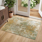 Entryway Rug 2x3 Green Door Mat Indoor Entrance 24x36, Washable Small Throw Rugs by Acapet