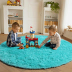 ONASAR Teal Blue Round Rugs 5ft - Image 3