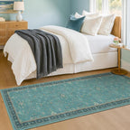 Teal Boho 2x5 Non Slip Small Kitchen Rug Runner - Image 3