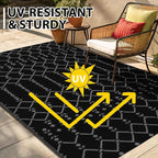 Smiry Outdoor Rug 5x8 ft, Waterproof Reversible Plastic Straw Rugs, Boho - Image 4