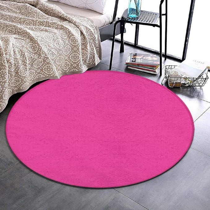Machine Washable Modern Round Area Rug, Room Sofa Yoga Soft Round Carpet - Image 2