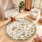 Washable Round Rugs for Bedroom 4ft: Living Room Rug Stain Resistant Non Slip - Image 6