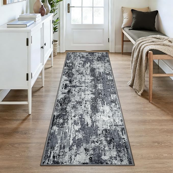 RELEANY Washable Area Rugs 3x8 Non-Slip Modern Abstract Soft - Image 2