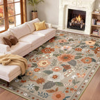 RELEANY Floral 6x9 Area Rugs Washable Print Boho Cute Carpet Non Slip Flower - Image 9