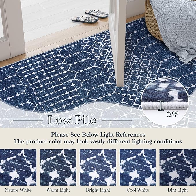 Lahome Moroccan Washable Area Rugs 6x9 Non-Slip Ultra-Thin Soft Living Room - Image 3