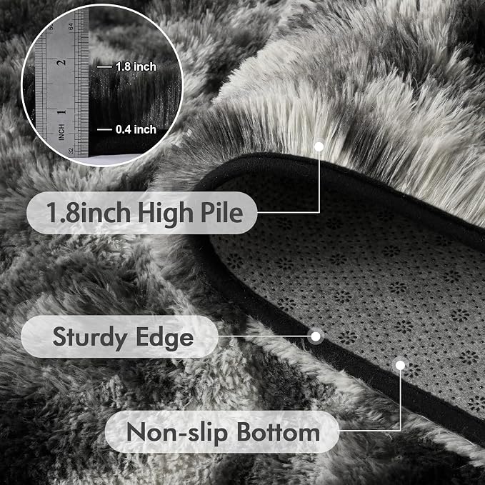 9x12 Ft Extra Large Shag Rugs for Living Room, Tie Dyed Ultra Soft Fluffy Furry - Image 6
