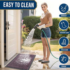 Smiry Front Door Mat Outside Entrance, Heavy Duty Sturdy Natural Rubber Doormat - Image 6