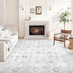 Washable 6×9 Area Rugs for Living Room, Vintage Floral Rug Soft Non Slip Stain by Dotiiorug