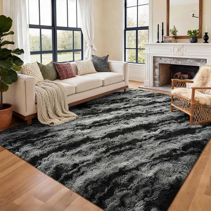 Area Rugs for Living Room, 5x7 Feet Soft Fluffy Shagg Plush Rug High Pile Large by Cuzwlovita