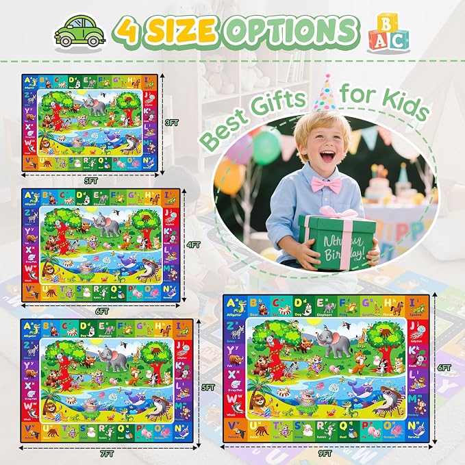 Kids Rug for Playroom, Educational Learning Play Mat, Soft Non-Slip Machine - Image 5