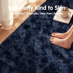 Navy Blue Rug for Living Room, 9x12 Large Fluffy Rugs for Bedroom, Soft Carpet - Image 9