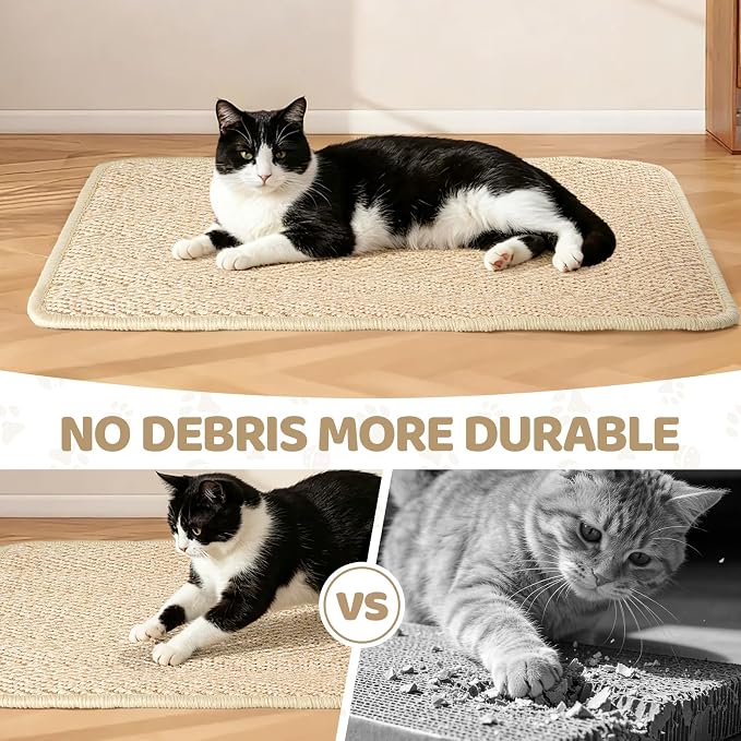 Graciadeco Cat Scratcher Mat 23.6" x 15.7" Sisal Rope 2 Packs Cat Scratch - Image 5