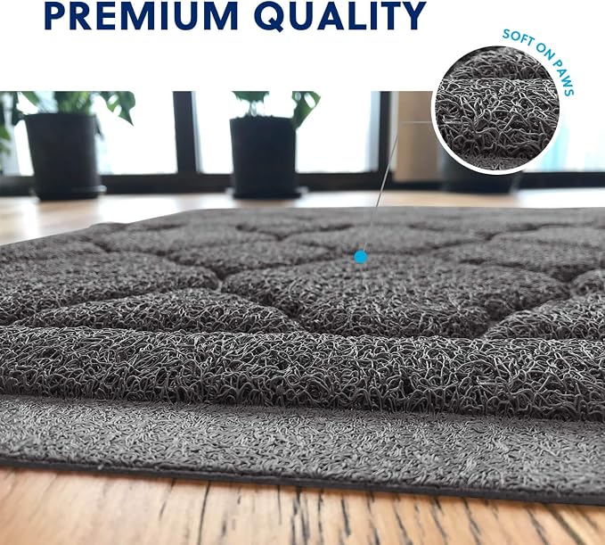 WePet Cat Litter Box Mat, Kitty Premium PVC Pad, Durable Trapping Rug, - Image 4