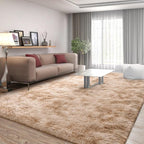 FlyDOIT Large Area Rugs for Living Room, 5x8 Feet Tie-Dyed Beige Shaggy Rug - Image 2
