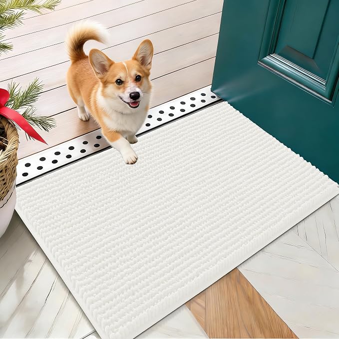 OLANLY Dog Door Mat for Muddy Paws 24x16, Ultra Absorbent Chenille Mud Doormat by OLANLY
