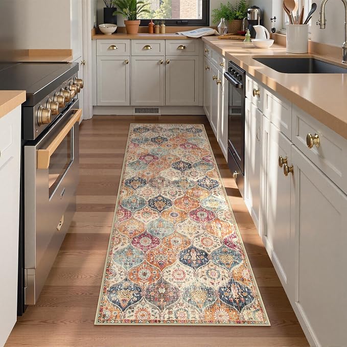 Lahome Moroccan Trellis Washable Runner Rug, 2x6 Kitchen Runners - Image 4