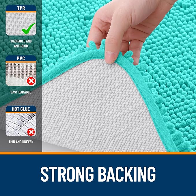 OLANLY Large Bathroom Rugs 59x35, Extra Soft Absorbent Chenille Bath Rugs - Image 6