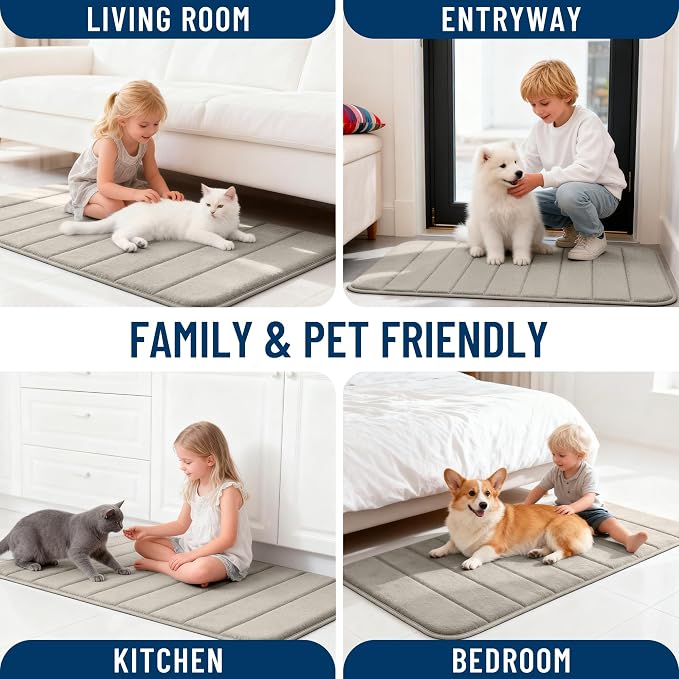 OLANLY Memory Foam Bath Mat 44x24, Super Soft Absorbent Bathroom Rugs, Quick Dry - Image 9