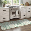 DCX Abstract 2x6 Runner Rug, Washable Sage Green Modern Rug by DCXWashableRug