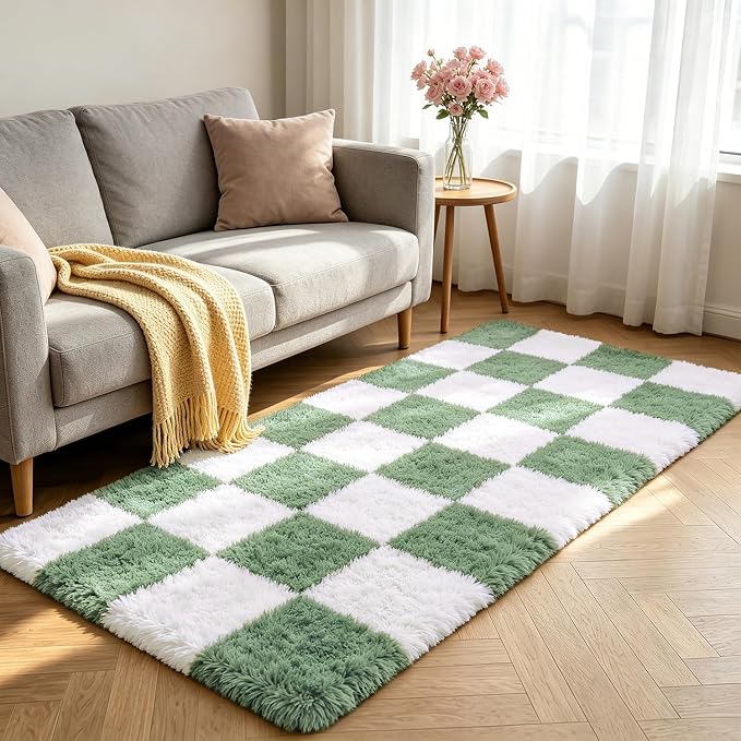 Shag Runner Rug for Bedroom Living Room 2x6 Upgrade Non-Slip Fluffy Soft - Image 2