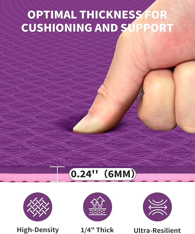 CAMBIVO Yoga Mat 72" x 48" Large Workout Mat - Image 3