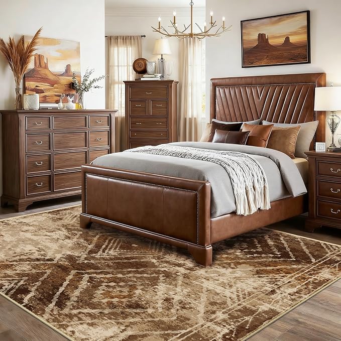 BESTSWEETIE Area Rug 8x10 Rug Machine Washable Non-Slip Low Pile Print Pattern - Image 2