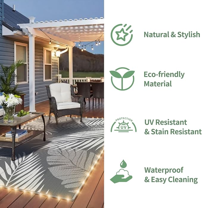 GENIMO Outdoor Rug 8' x 10' Waterproof - Image 5