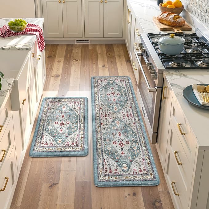 Collive Boho Kitchen Rugs and Mats 2PCS Cushioned Anti-Fatigue Floor Mat - Image 8