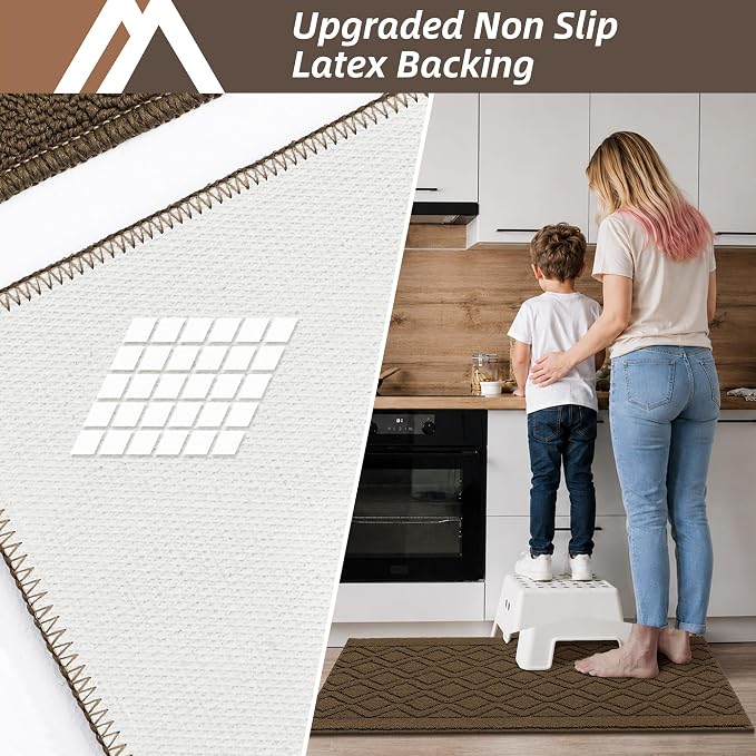 COSY HOMEER 48x20 Inch/30X20 Inch Kitchen Rug Mats Made of 100% Polypropylene 2 - Image 3