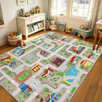 Capslpad Tan Car Road Kid Rug Carpet Playmat by CapslpadDirect