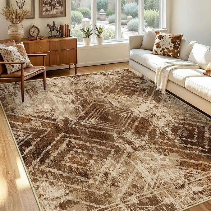 BESTSWEETIE Area Rug 6x9 Rug Machine Washable Non-Slip Low Pile Print Pattern - Image 2