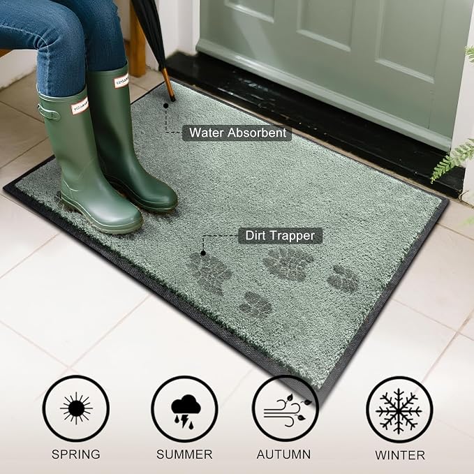 Mibao Front Door Mat Indoor Entrance, 29.5" x 17", Dirt Trapper Welcome Mat - Image 4