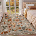 RELEANY Floral 4x6 Area Rugs Washable Print Boho Cute Carpet Non Slip Flower by RELEANY