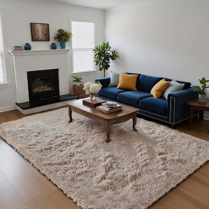Fluffy Rug Shag Area Rug, Small Bedside Rug, Soft Fluffy Shag Entryway Throw - Image 3