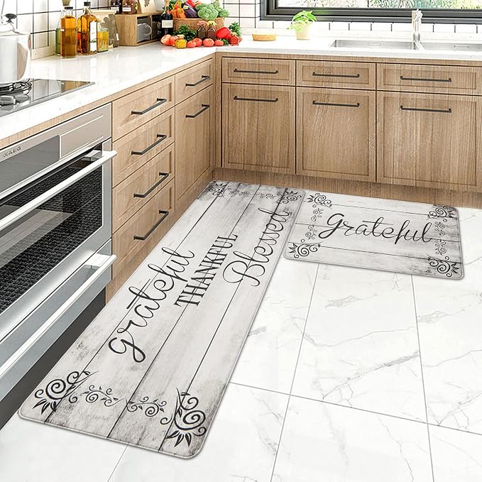 HEBE Anti Fatigue Kitchen Mat Set of 2 Non Slip Cushioned Kitchen Mats - Image 7