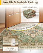 RELEANY Area Rugs 3'x5' Washable Non-Slip, Floral Vintage Distress Medallion - Image 7